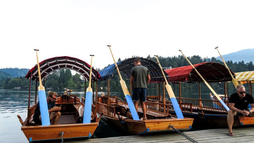 Traditional Pletna Boat on Lake Bled